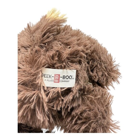 Peek A Boo Fluffy Elephant Plush Toy Stuffed Animal Brown Cuddly Companion - Picture 9 of 10